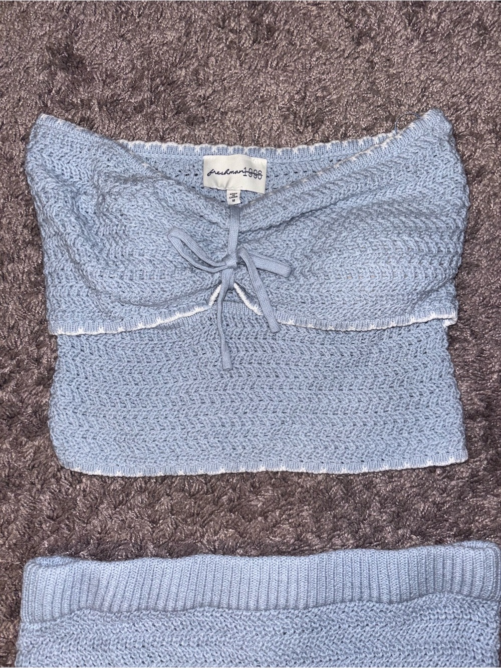 Light Blue Knit Set - Tube Top & Skirt - Picture 3 of 4